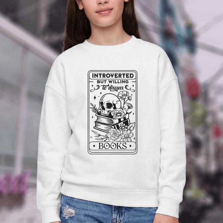 Introverted BUT Willing To Discuss Books Book Lover Youth Crewneck Sweatshirt Introverted BUT Willing To Discuss Books Book Lover Youth Crewneck Sweatshirt