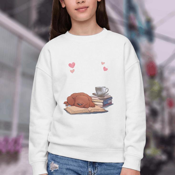 Just a Girl Who Loves Dogs Books Coffee T-Shirt Youth Crewneck Sweatshirt Just a Girl Who Loves Dogs Books Coffee T-Shirt Youth Crewneck Sweatshirt