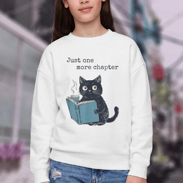 Just One More Chapter Bookworm Cat Book Lover Youth Crewneck Sweatshirt Just One More Chapter Bookworm Cat Book Lover Youth Crewneck Sweatshirt