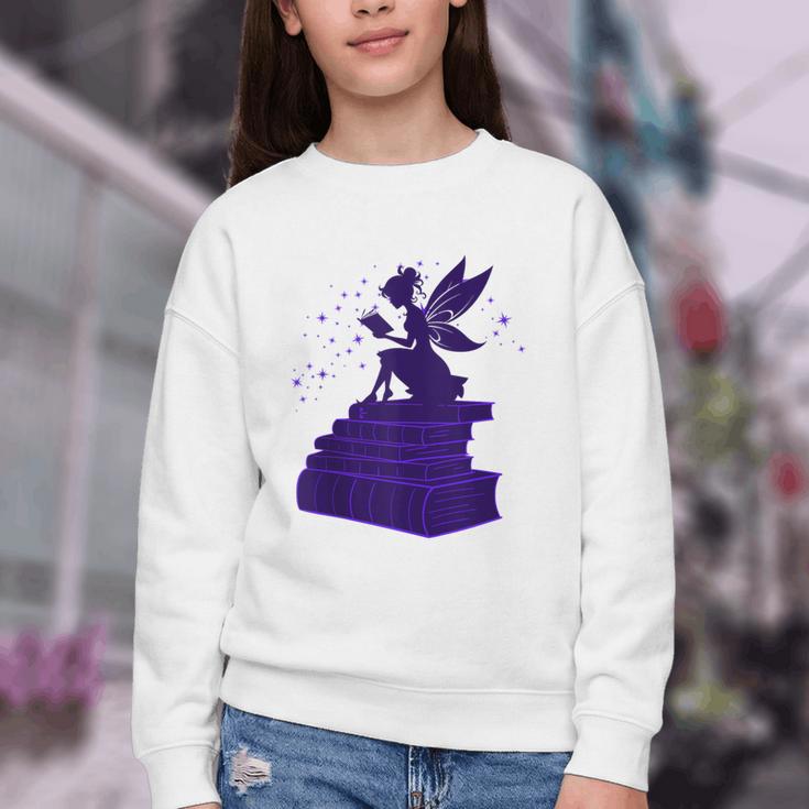 Kawaii Fairy Bookish Book Lover Library Read Youth Crewneck Sweatshirt
