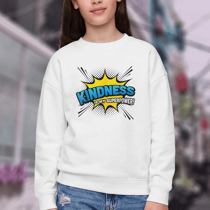 Kindness Is My Superpower Retro Comic Book T-Shirt Youth Crewneck Sweatshirt