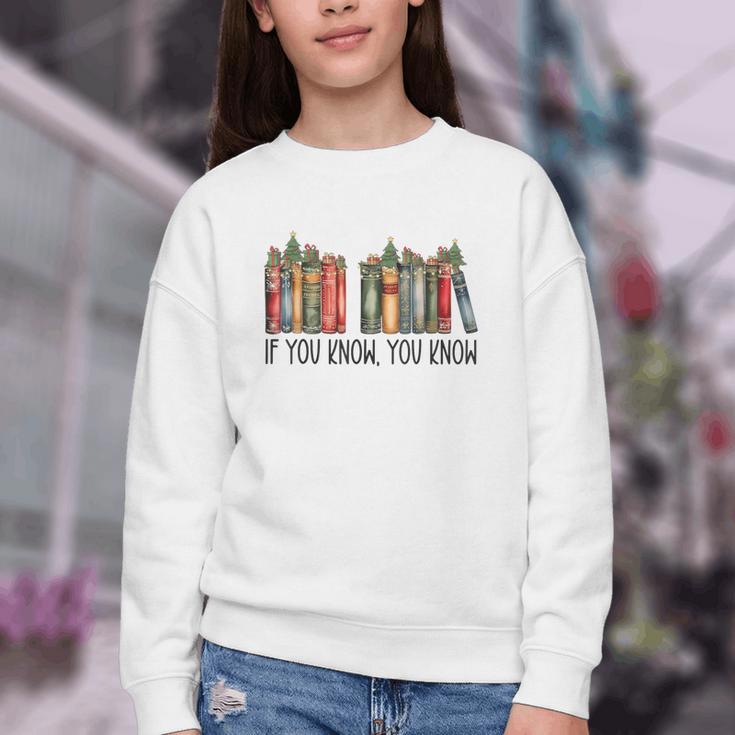 If You Know You Know 6 7 Reading Books Christmas Youth Crewneck Sweatshirt