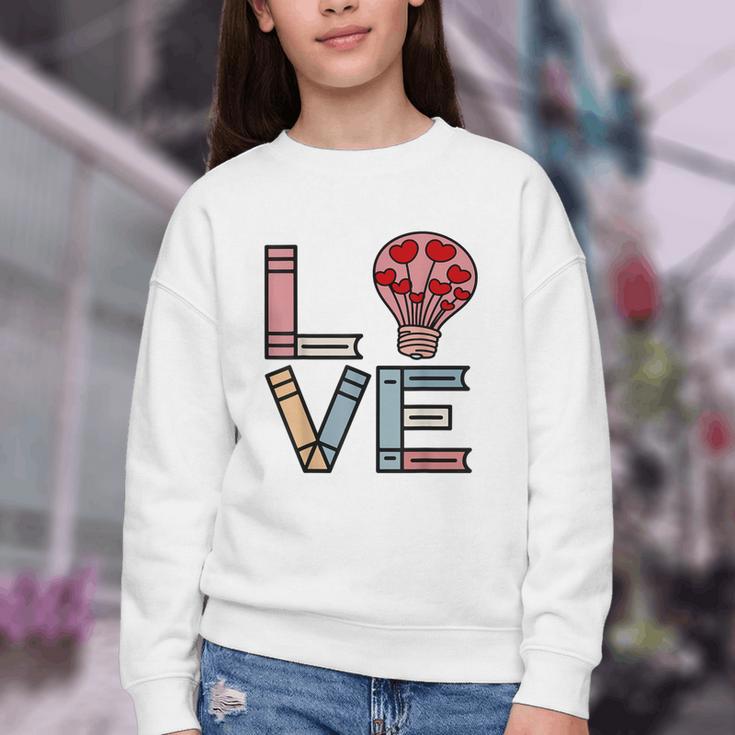 Love Books Reading Youth Crewneck Sweatshirt