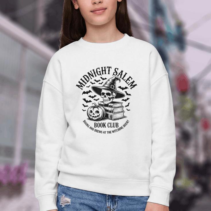Midnight Salem Book Club Witchy Reads Youth Crewneck Sweatshirt Midnight Salem Book Club Witchy Reads Youth Crewneck Sweatshirt
