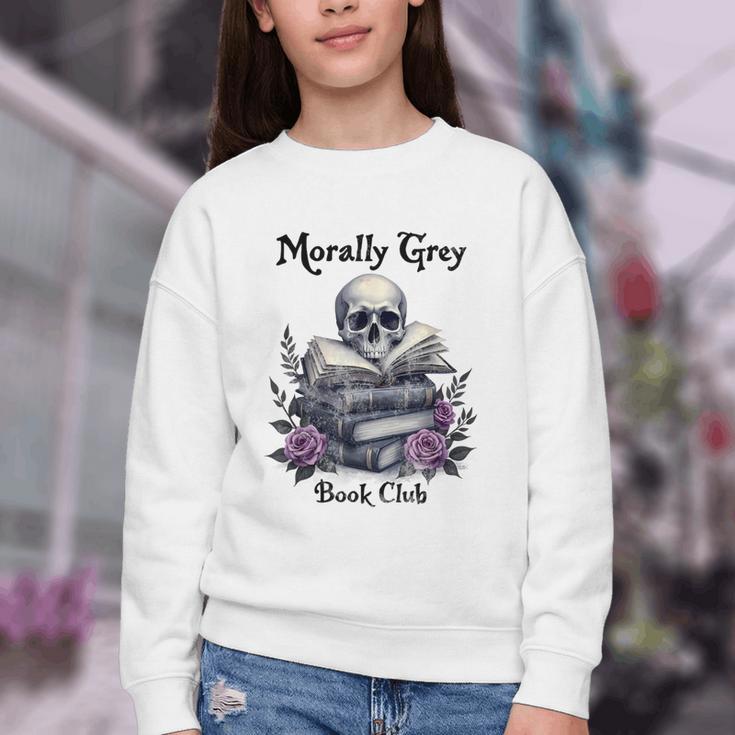 Morally Grey Book Club Gothic Vintage Style Youth Crewneck Sweatshirt