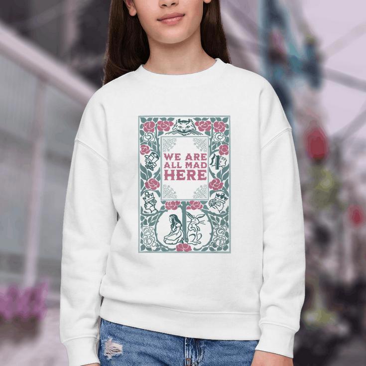 Puddin Threads Cheshire Cat Alice In Wonderland Vintage Book Adults Small Short Sleeve Classic Fit Youth Crewneck Sweatshirt