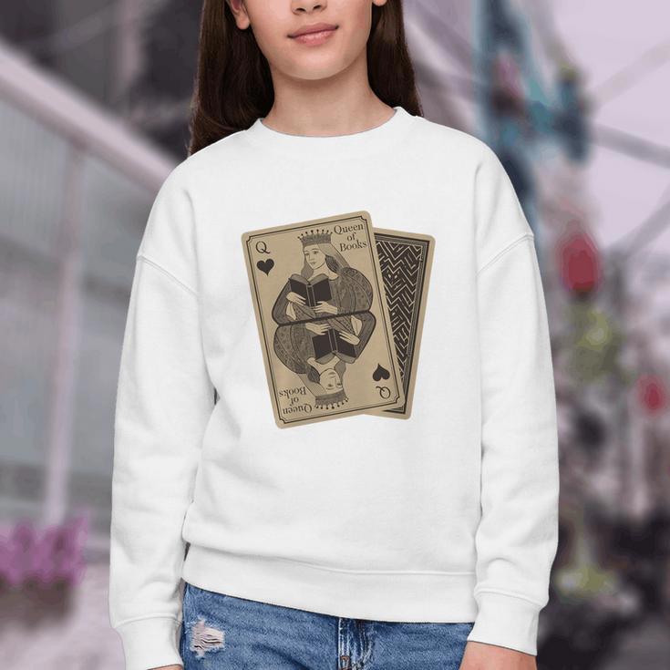 Queen Of Books Playing Card Aesthetic For Book Lovers Premium Tri-Blend Youth Crewneck Sweatshirt Queen Of Books Playing Card Aesthetic For Book Lovers Premium Tri-Blend Youth Crewneck Sweatshirt