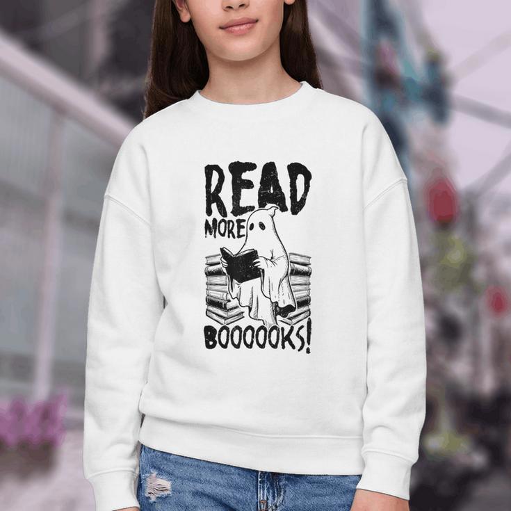 Read More Books Ghost Halloween Reading Teacher Literacy Youth Crewneck Sweatshirt Read More Books Ghost Halloween Reading Teacher Literacy Youth Crewneck Sweatshirt