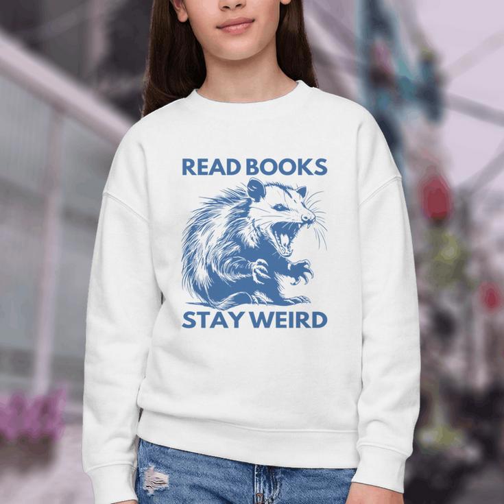 Read Books Stay Weird Youth Crewneck Sweatshirt