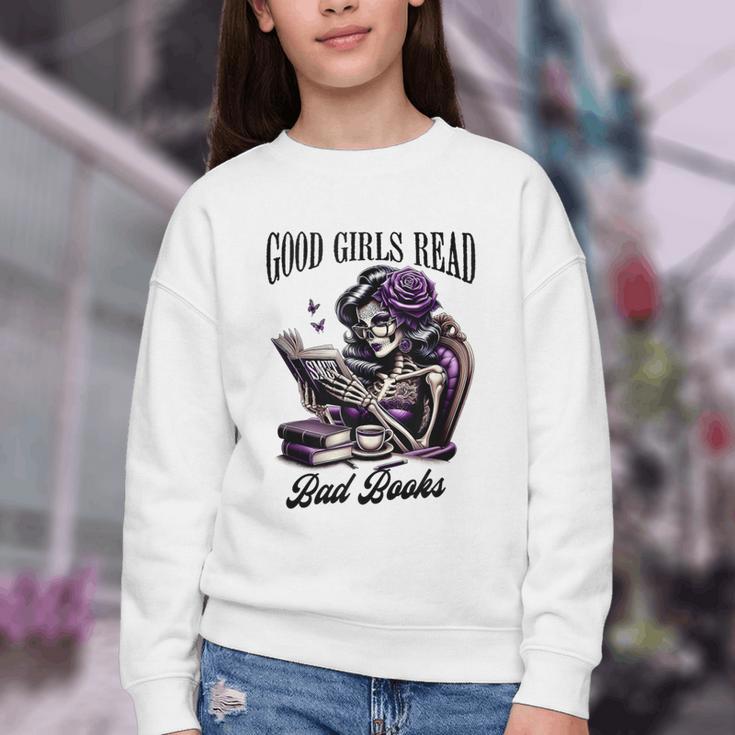Smut Book Reading Smutty Good That Girls Read Bad Books Youth Crewneck Sweatshirt