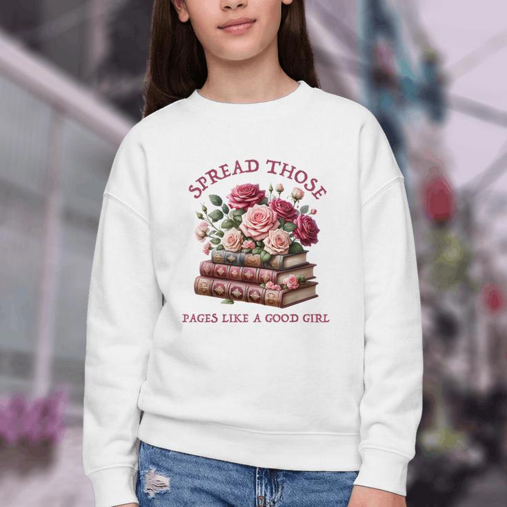 Spicy Books Spread Those Pages Like A Good Girl Dark Romance Youth Crewneck Sweatshirt Spicy Books Spread Those Pages Like A Good Girl Dark Romance Youth Crewneck Sweatshirt