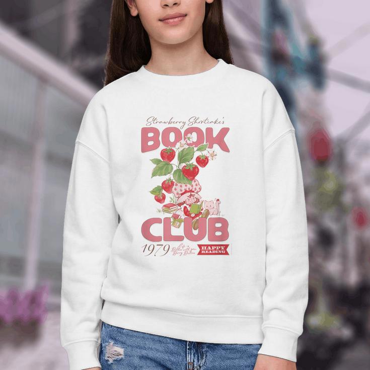 Strawberry Shortcake Book Club 1979 With Berry Besties Youth Crewneck Sweatshirt Strawberry Shortcake Book Club 1979 With Berry Besties Youth Crewneck Sweatshirt