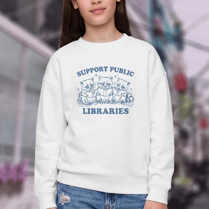 Support Your Local Library Read Banned Books Librarian Youth Crewneck Sweatshirt Support Your Local Library Read Banned Books Librarian Youth Crewneck Sweatshirt