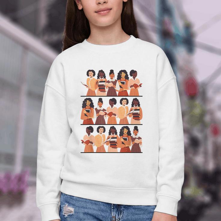 History Month Educated Black Women Girls Reading Books Youth Crewneck Sweatshirt History Month Educated Black Women Girls Reading Books Youth Crewneck Sweatshirt