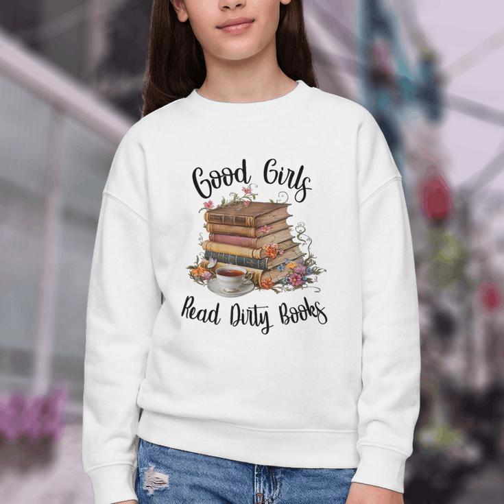 Vintage Fantasy Romance Lover Good Girls Read Dirty Books Youth Crewneck Sweatshirt Vintage Fantasy Romance Lover Good Girls Read Dirty Books Youth Crewneck Sweatshirt