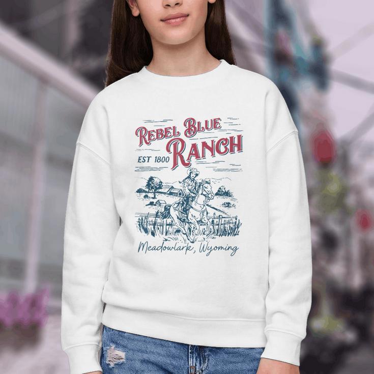 Western Book Love Cowboy Reader Bookish Bookworm Cowgirl Youth Crewneck Sweatshirt