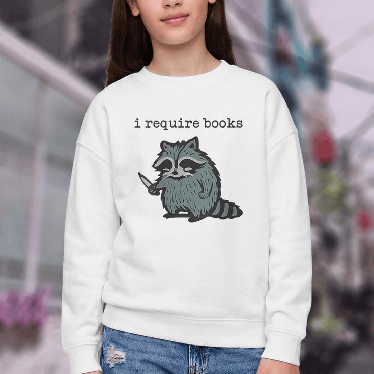 Women's i Require Books Raccoon Youth Crewneck Sweatshirt