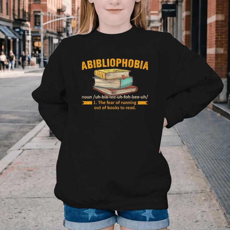 Abibliophobia Perfect For Young Book Lover Bookworm Reader Youth Crewneck Sweatshirt