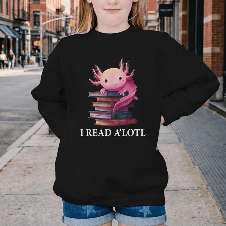 Axolotl Book Lover Librarian Reading Library Readers Youth Crewneck Sweatshirt Axolotl Book Lover Librarian Reading Library Readers Youth Crewneck Sweatshirt