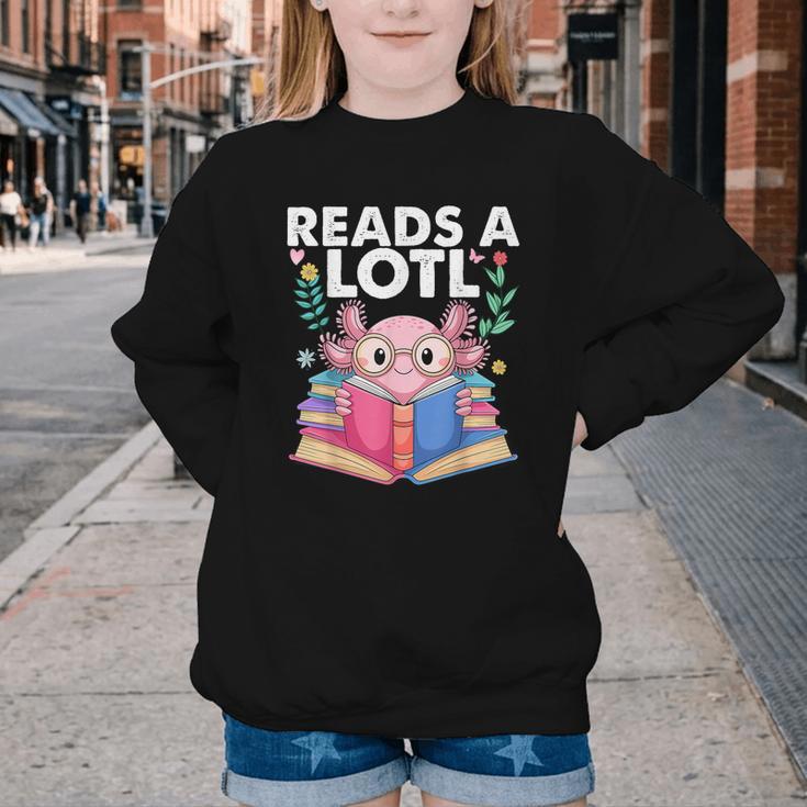 Axolotl Books Readsalotl Reading Bookworm Boys Girls Youth Crewneck Sweatshirt Axolotl Books Readsalotl Reading Bookworm Boys Girls Youth Crewneck Sweatshirt