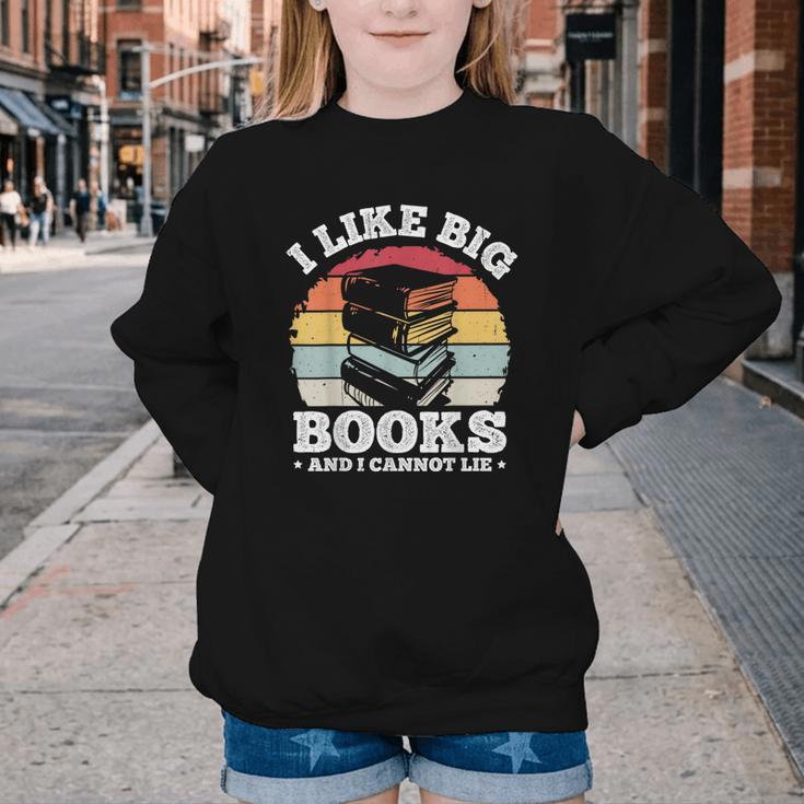 I LIKE BIG BOOKS AND I CANNOT LIE Book Lover Print Youth Crewneck Sweatshirt