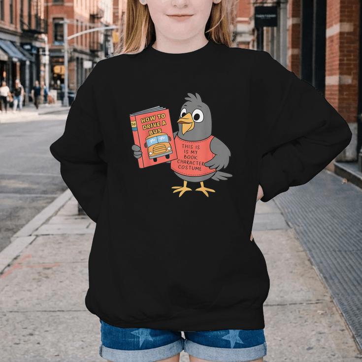 This Is My Book Character Costume- Pigeon Kids Reading Youth Crewneck Sweatshirt