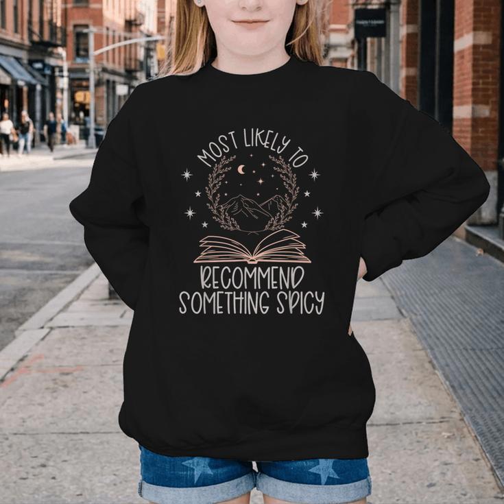 Book Club Shirts For Women Most Likely To Spicy Books Youth Crewneck Sweatshirt Book Club Shirts For Women Most Likely To Spicy Books Youth Crewneck Sweatshirt
