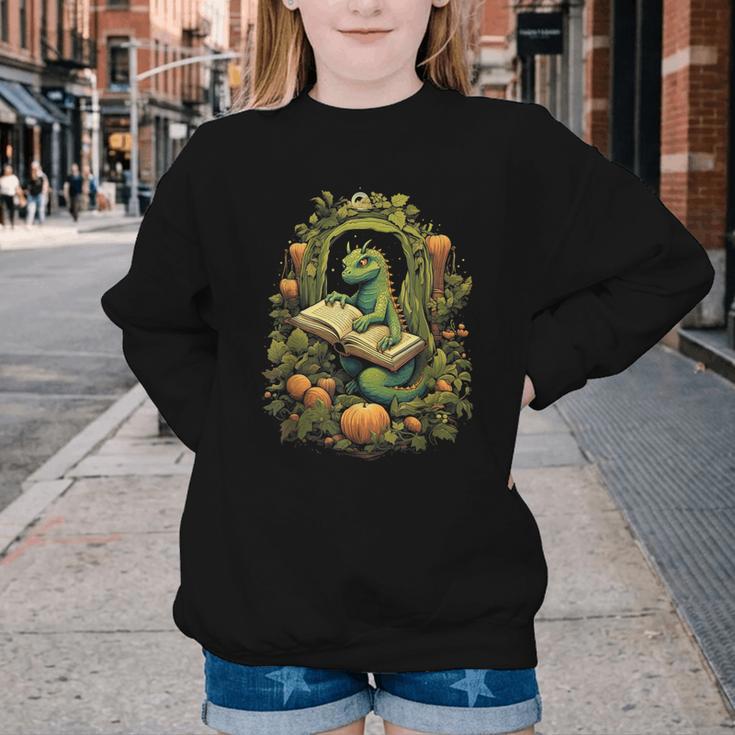 Book Dragon Reading Books Bookworm Fantasy Youth Crewneck Sweatshirt Book Dragon Reading Books Bookworm Fantasy Youth Crewneck Sweatshirt