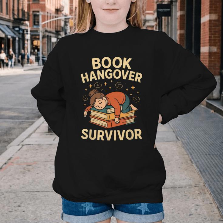 Book Hangover Survivor Reading Humor Librarian Bibliophiles Youth Crewneck Sweatshirt