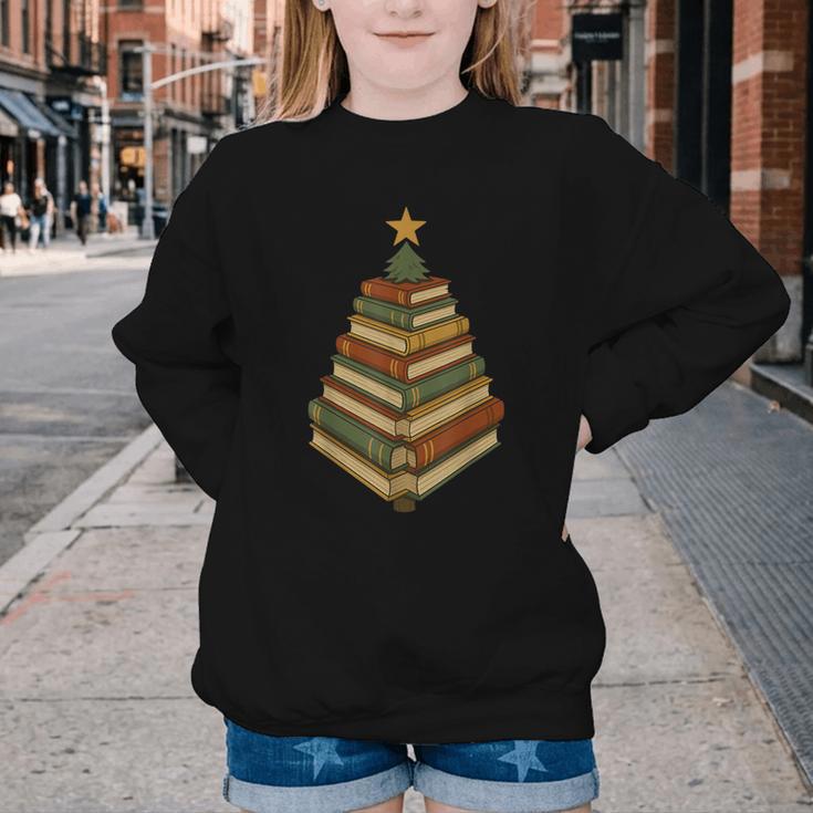 Book Lover Christmas Graphic For Librarians Youth Crewneck Sweatshirt Book Lover Christmas Graphic For Librarians Youth Crewneck Sweatshirt