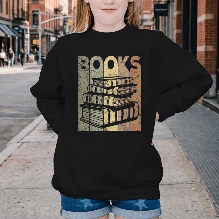 Book Reader Vintage Bookworm Retro Book Lover Youth Crewneck Sweatshirt