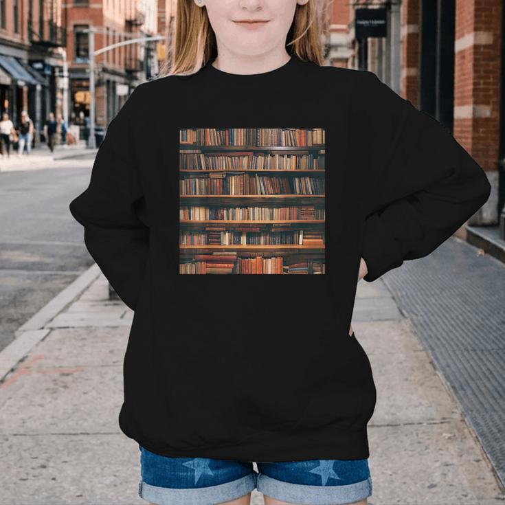 Book Book Shelves Library Youth Crewneck Sweatshirt