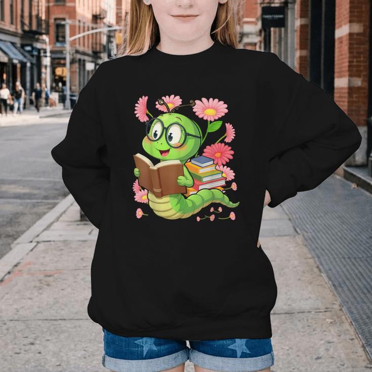 Book Worm Costume World Book Day Cute Kawaii Worm Reading Youth Crewneck Sweatshirt Book Worm Costume World Book Day Cute Kawaii Worm Reading Youth Crewneck Sweatshirt