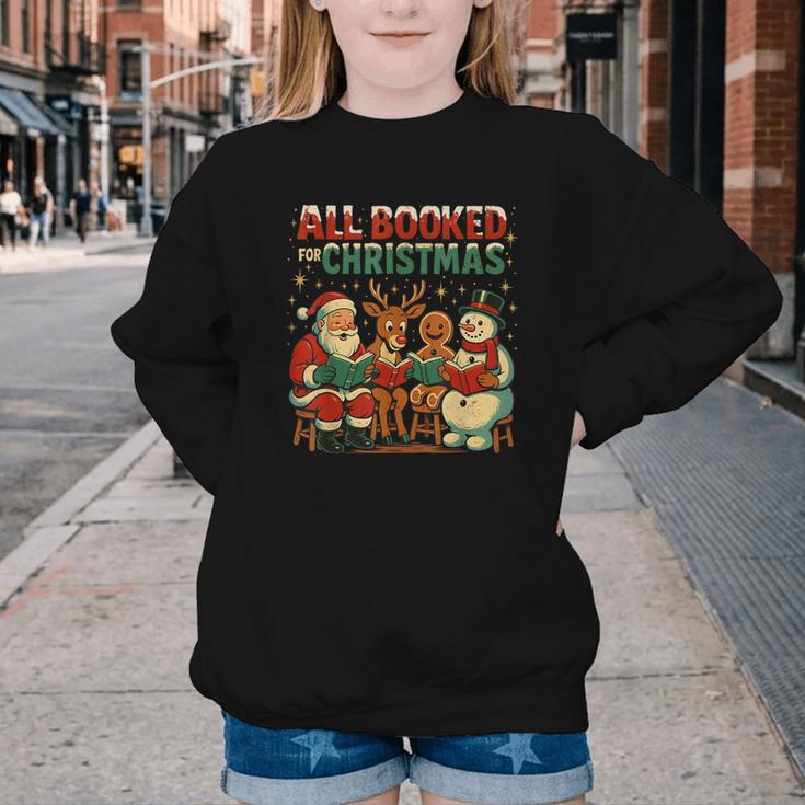 All Booked For Christmas Book Lover Youth Crewneck Sweatshirt All Booked For Christmas Book Lover Youth Crewneck Sweatshirt