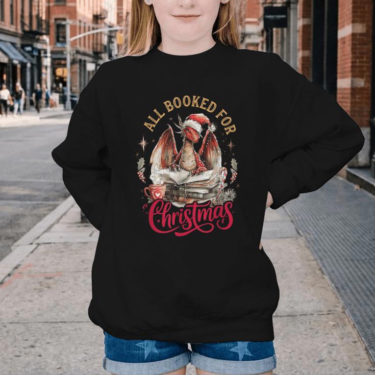 All Booked For Christmas Dragon Youth Crewneck Sweatshirt