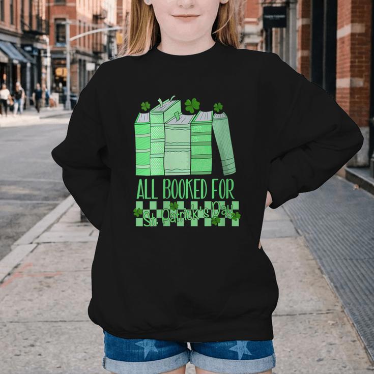 All Booked For St Patrick's Day Book Lover Lucky Shamrock Youth Crewneck Sweatshirt All Booked For St Patrick's Day Book Lover Lucky Shamrock Youth Crewneck Sweatshirt