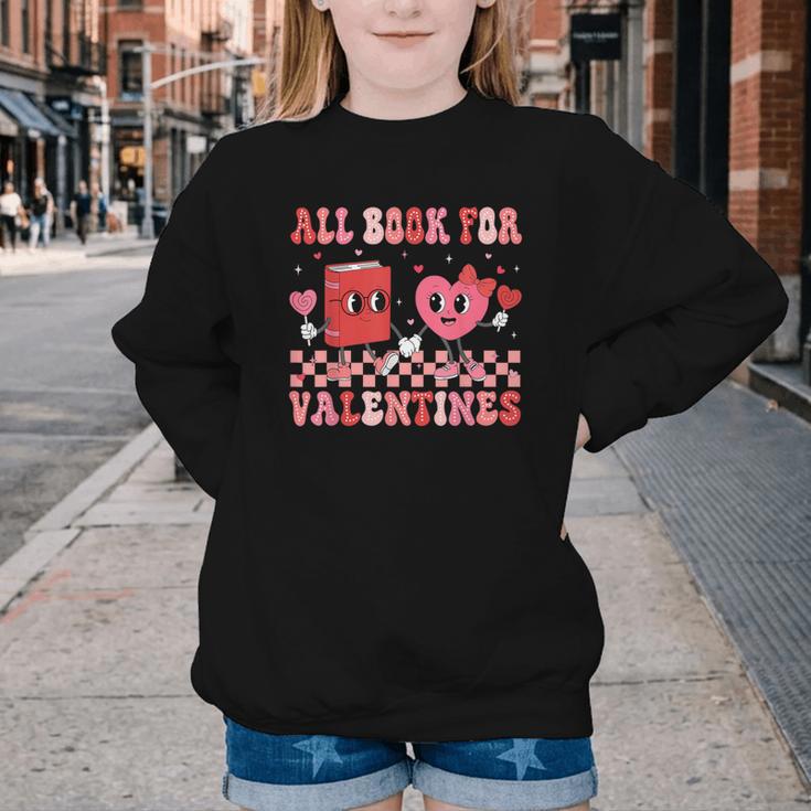 All Booked For Valentine Book Librarian Teacher Women Kids Youth Crewneck Sweatshirt