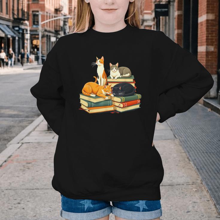 Bookish Cat Lover Cute Reading Squad Books & Kittens Love Youth Crewneck Sweatshirt Bookish Cat Lover Cute Reading Squad Books & Kittens Love Youth Crewneck Sweatshirt