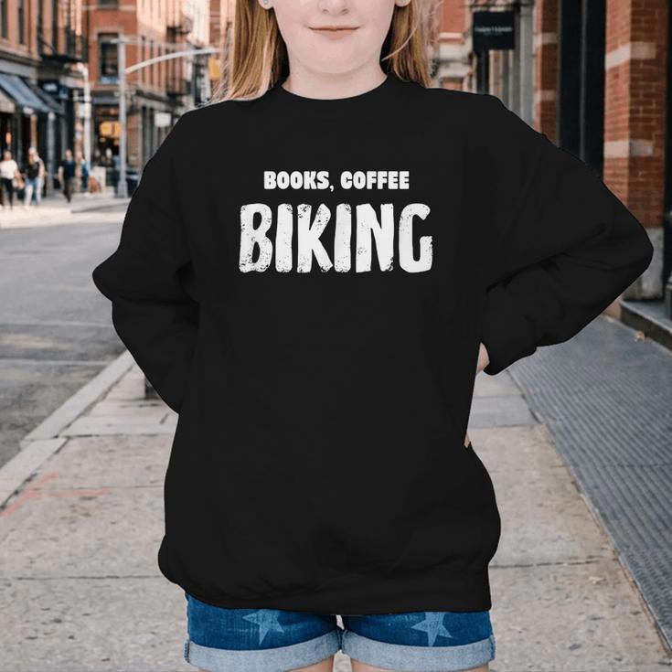 Books Coffee Biking Youth Crewneck Sweatshirt Books Coffee Biking Youth Crewneck Sweatshirt