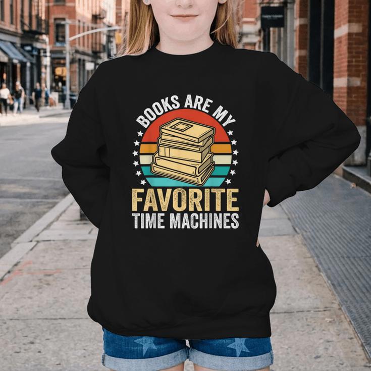 Books Are My Favorite Time Machines Youth Crewneck Sweatshirt