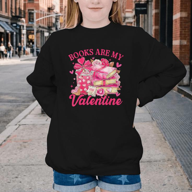 Books Are My Valentine Book Lover Heart Matching Party Youth Crewneck Sweatshirt Books Are My Valentine Book Lover Heart Matching Party Youth Crewneck Sweatshirt