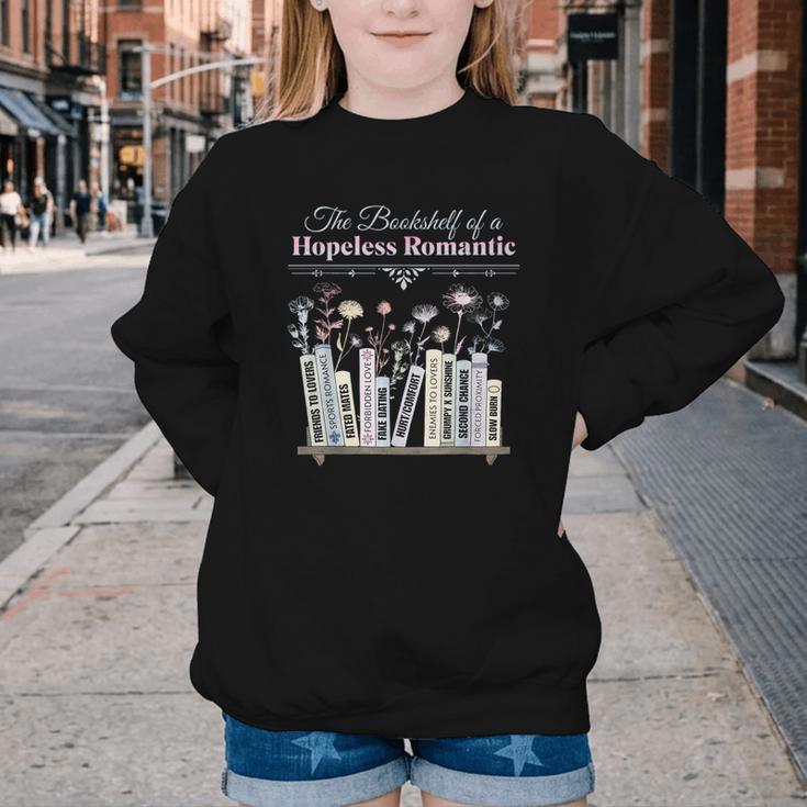 The Bookshelf Of a Hopeless Romantic Rom-Com Reading Bookish Youth Crewneck Sweatshirt