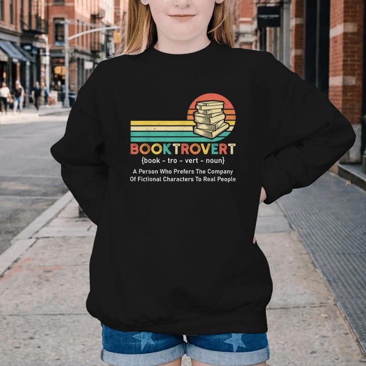 Booktrovert Definition Book Lover Youth Crewneck Sweatshirt
