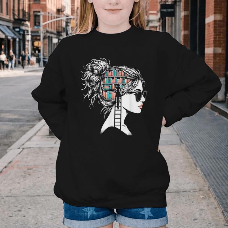 Bookworm Book Nerd Librarian Bookish Librarian Youth Crewneck Sweatshirt