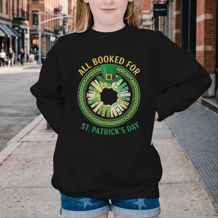 Bookworm Irish All Booked For St Patrick's Day Book Lover Youth Crewneck Sweatshirt Bookworm Irish All Booked For St Patrick's Day Book Lover Youth Crewneck Sweatshirt