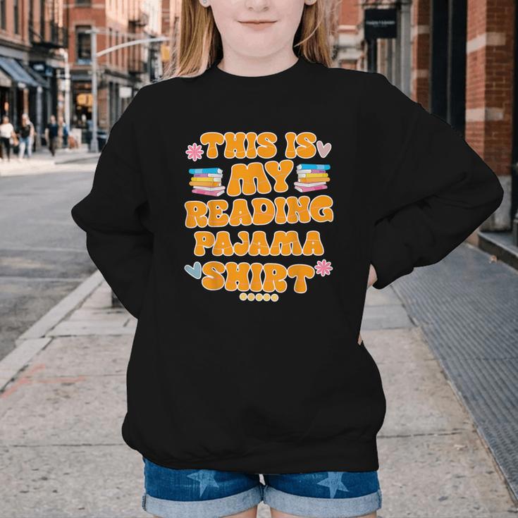 Bookworm This Is My Reading Pajama Book And Pajama Youth Crewneck Sweatshirt