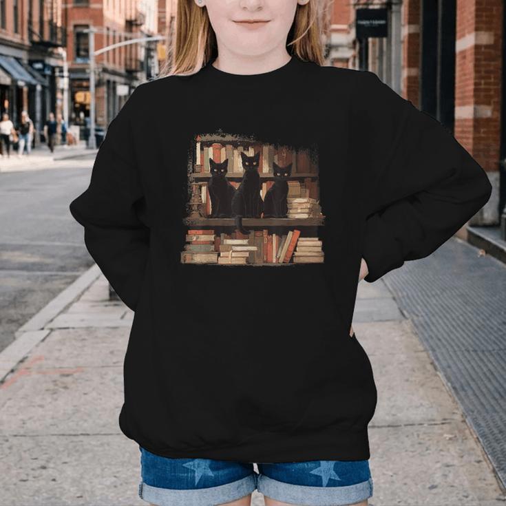 Cats Antique Books Academia Library Aesthetic Bookworm Youth Crewneck Sweatshirt Cats Antique Books Academia Library Aesthetic Bookworm Youth Crewneck Sweatshirt