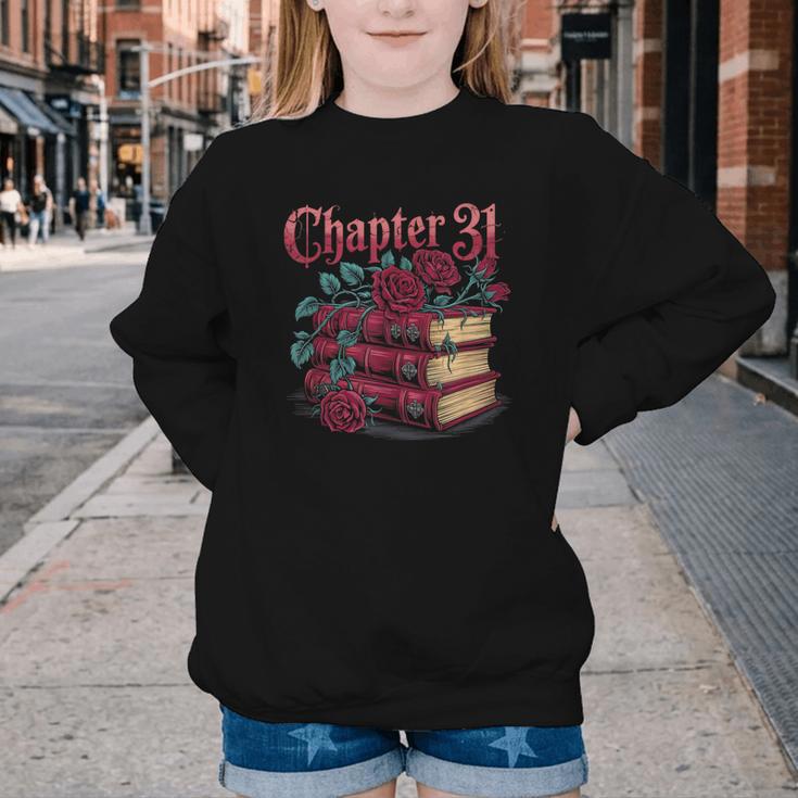 Chapter 31 Gothic 31st Birthday Book Lover Dark Romance Youth Crewneck Sweatshirt