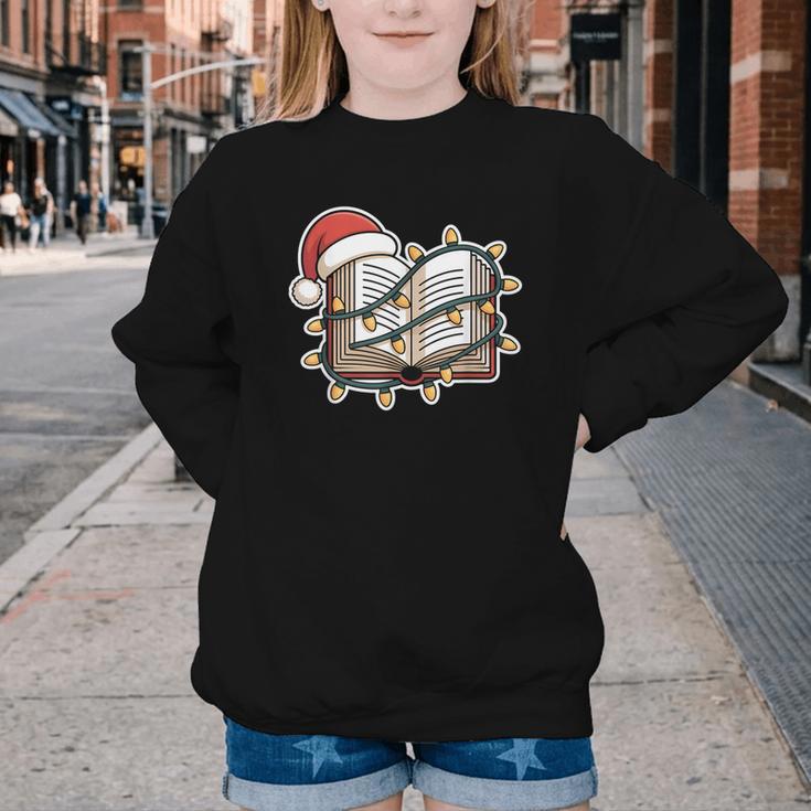 Christmas Book Festive Holiday Xmas Youth Crewneck Sweatshirt