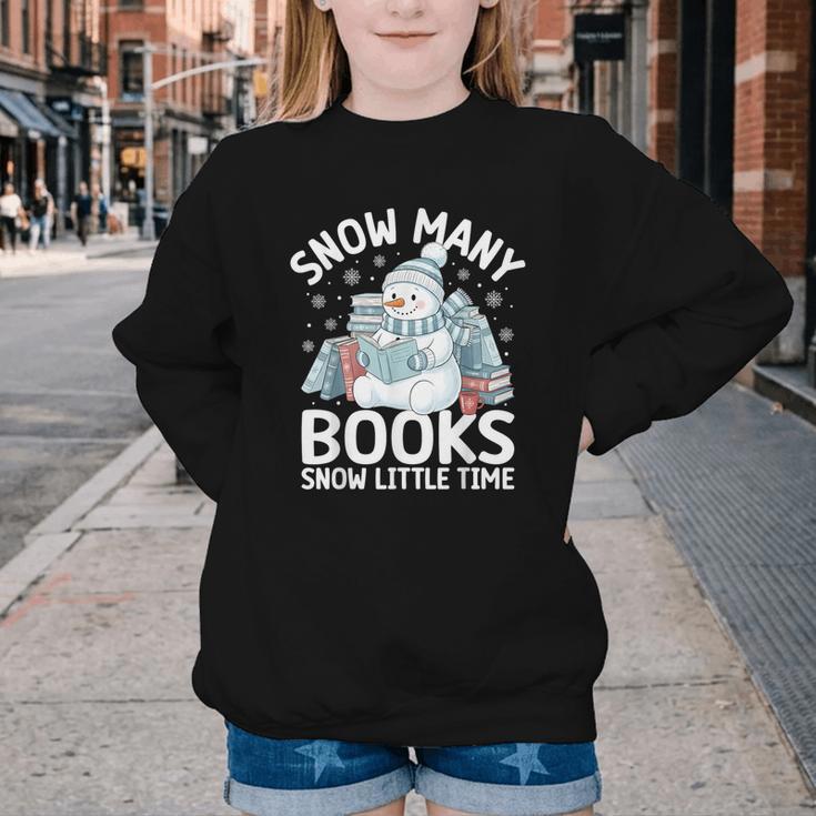 Christmas Reading Snowman So Many Books Men Women Kids Youth Crewneck Sweatshirt Christmas Reading Snowman So Many Books Men Women Kids Youth Crewneck Sweatshirt